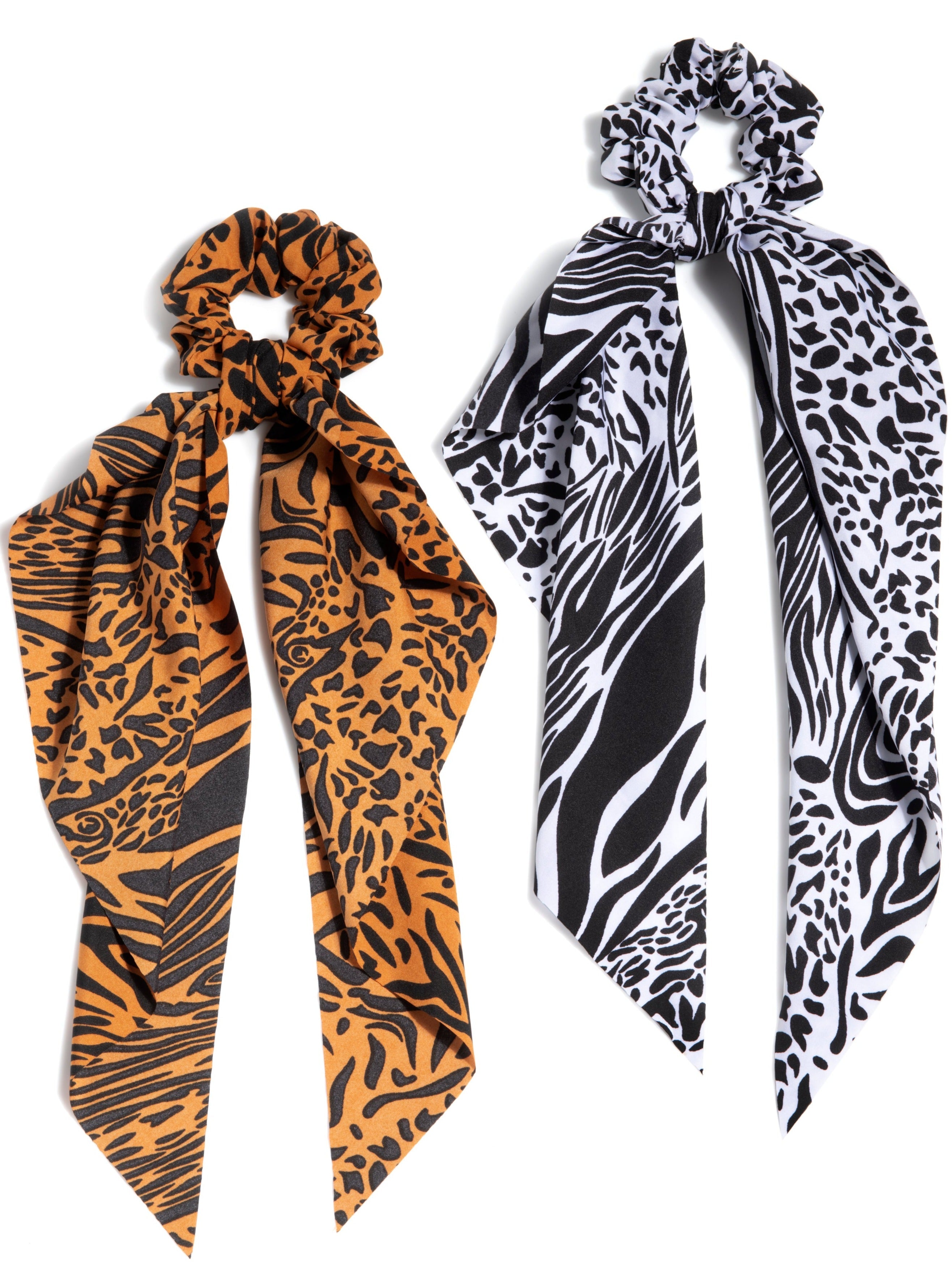 Shiraleah Set of 2 Animal Print Scarf Hair Pony, Multi - FINAL SALE ONLY