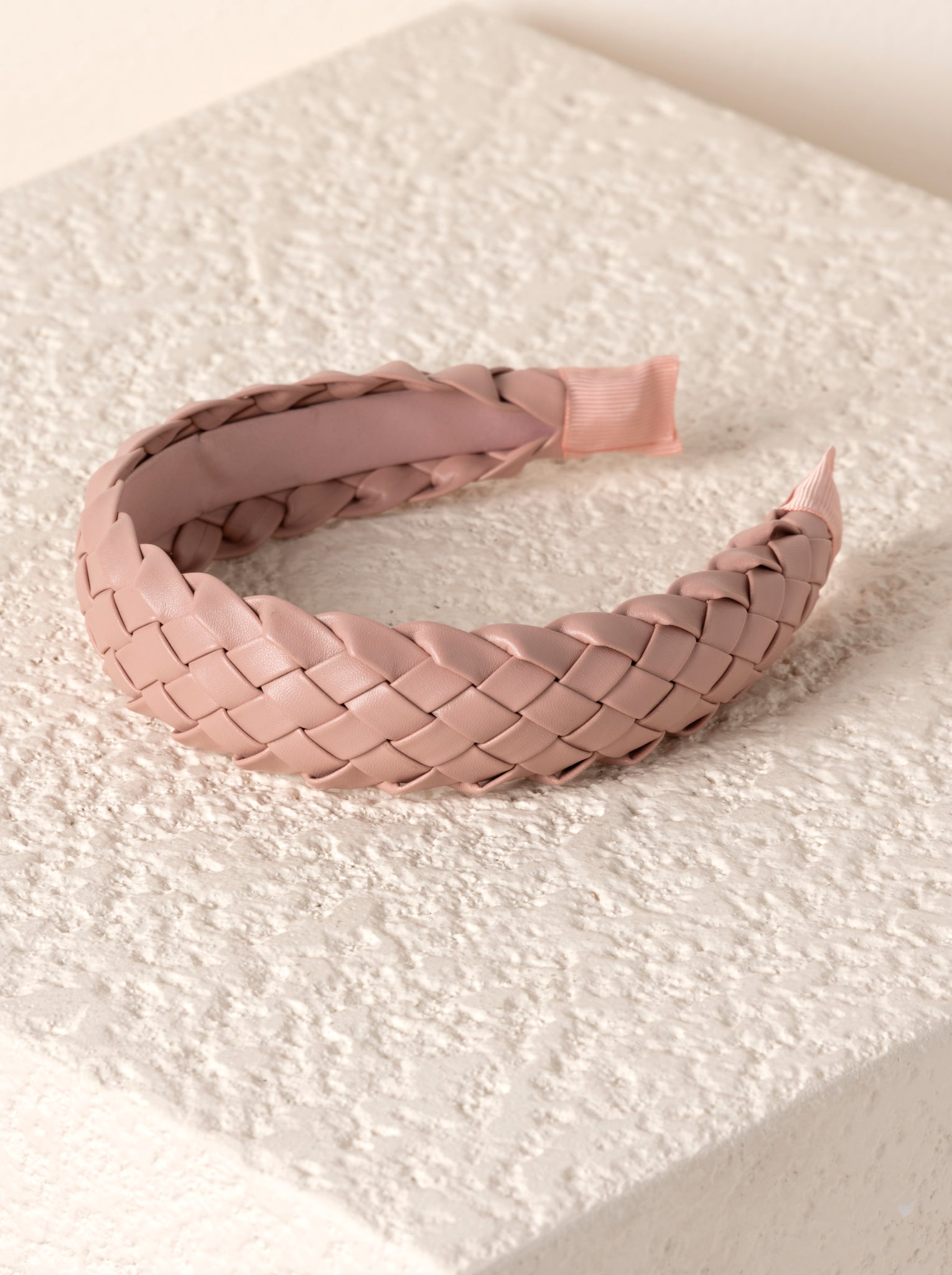 Shiraleah Woven Faux Leather Headband, Blush