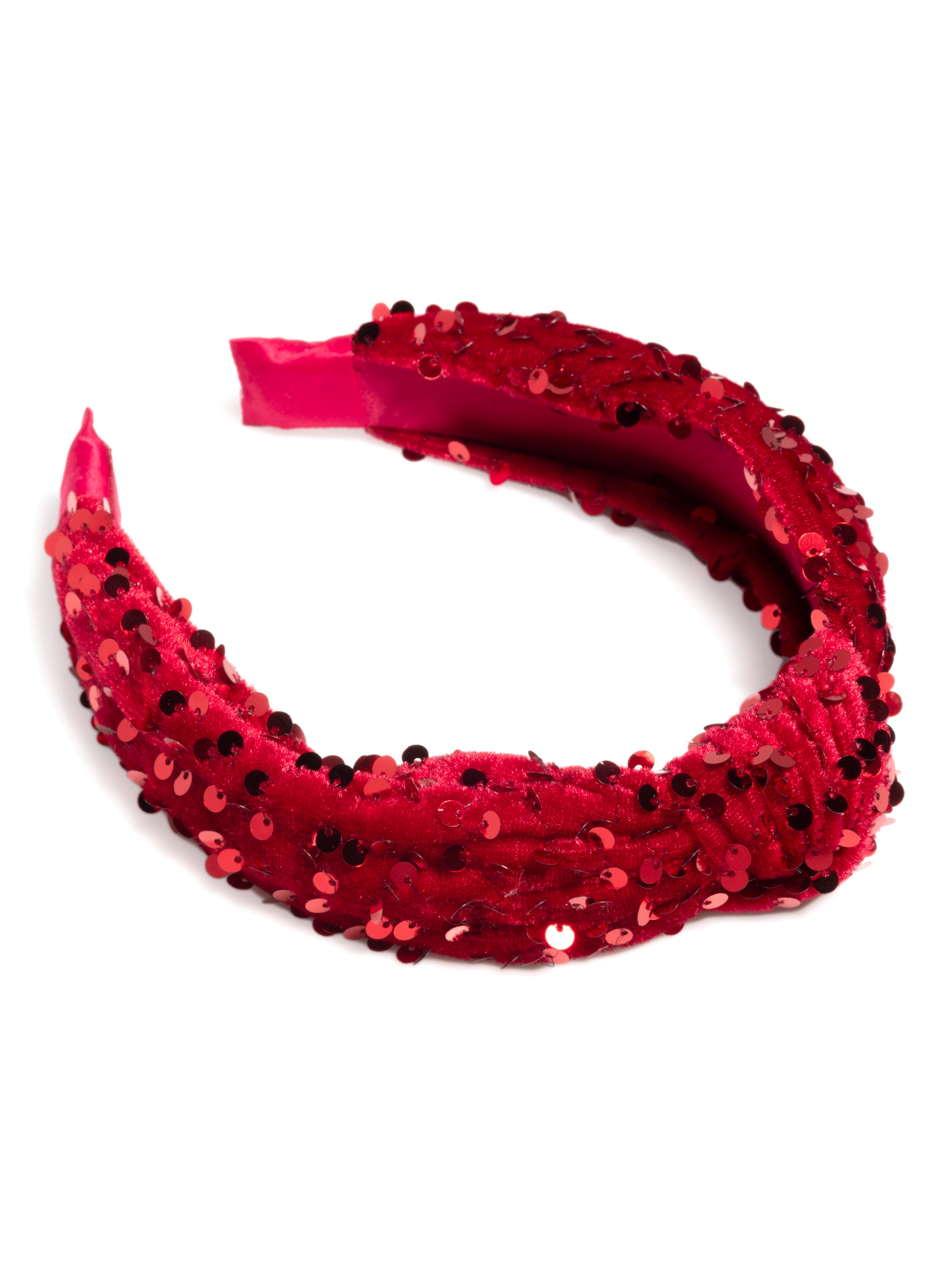 Shiraleah Knotted Sequiins Headband, Red