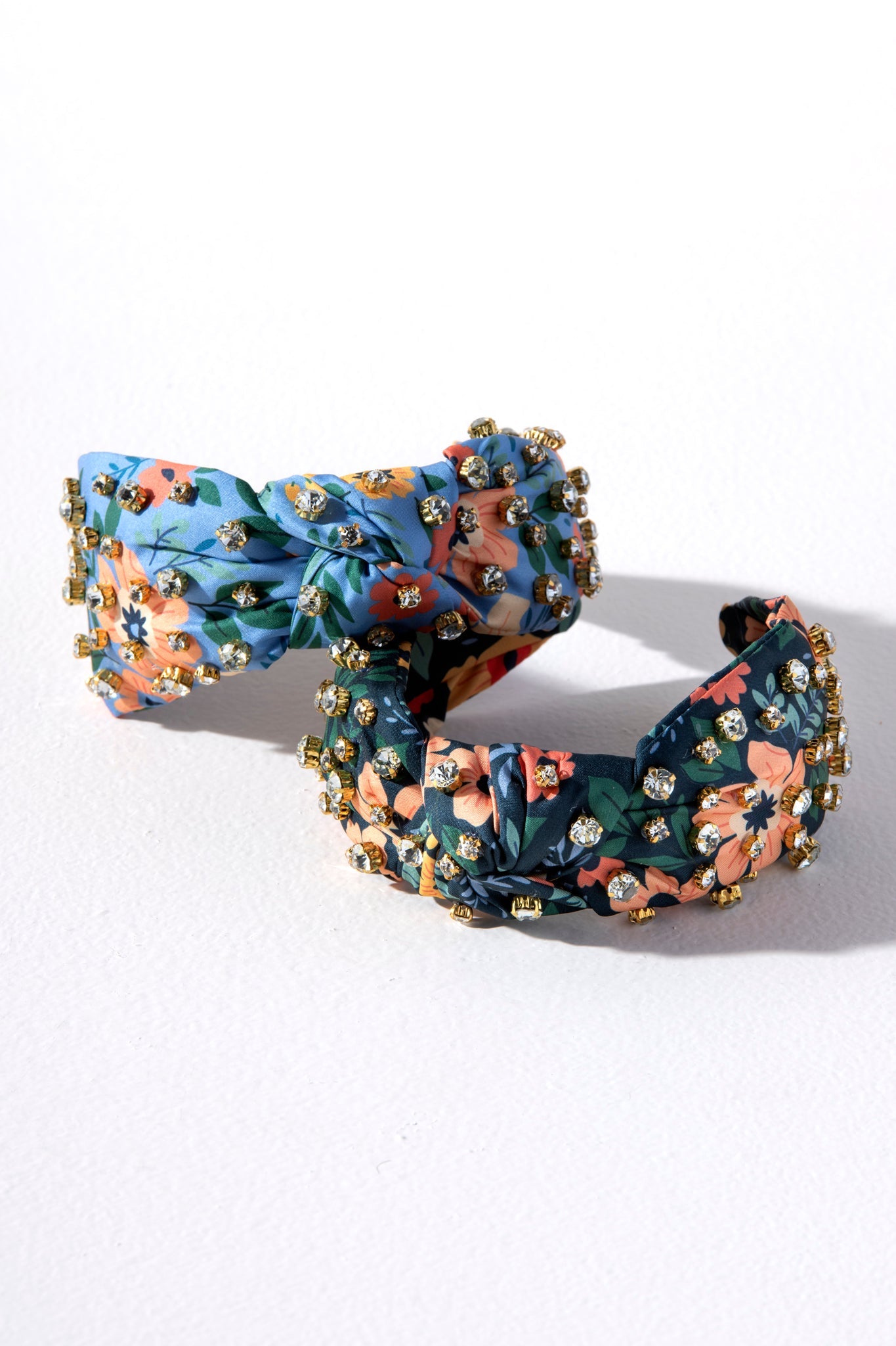 Shiraleah Floral Embellished Knotted Headband, Sky