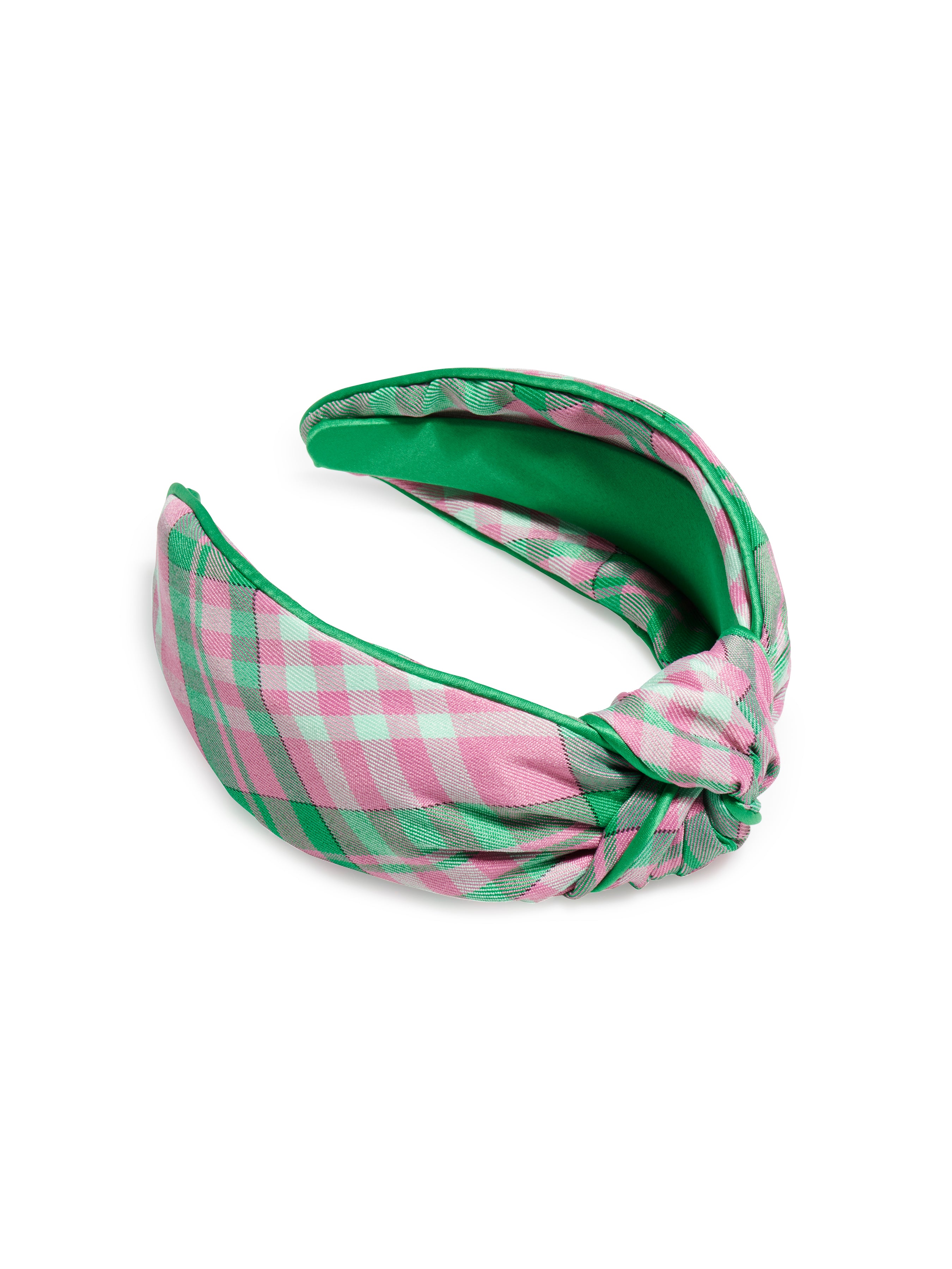 Shiraleah Plaid Knotted Headband GREEN