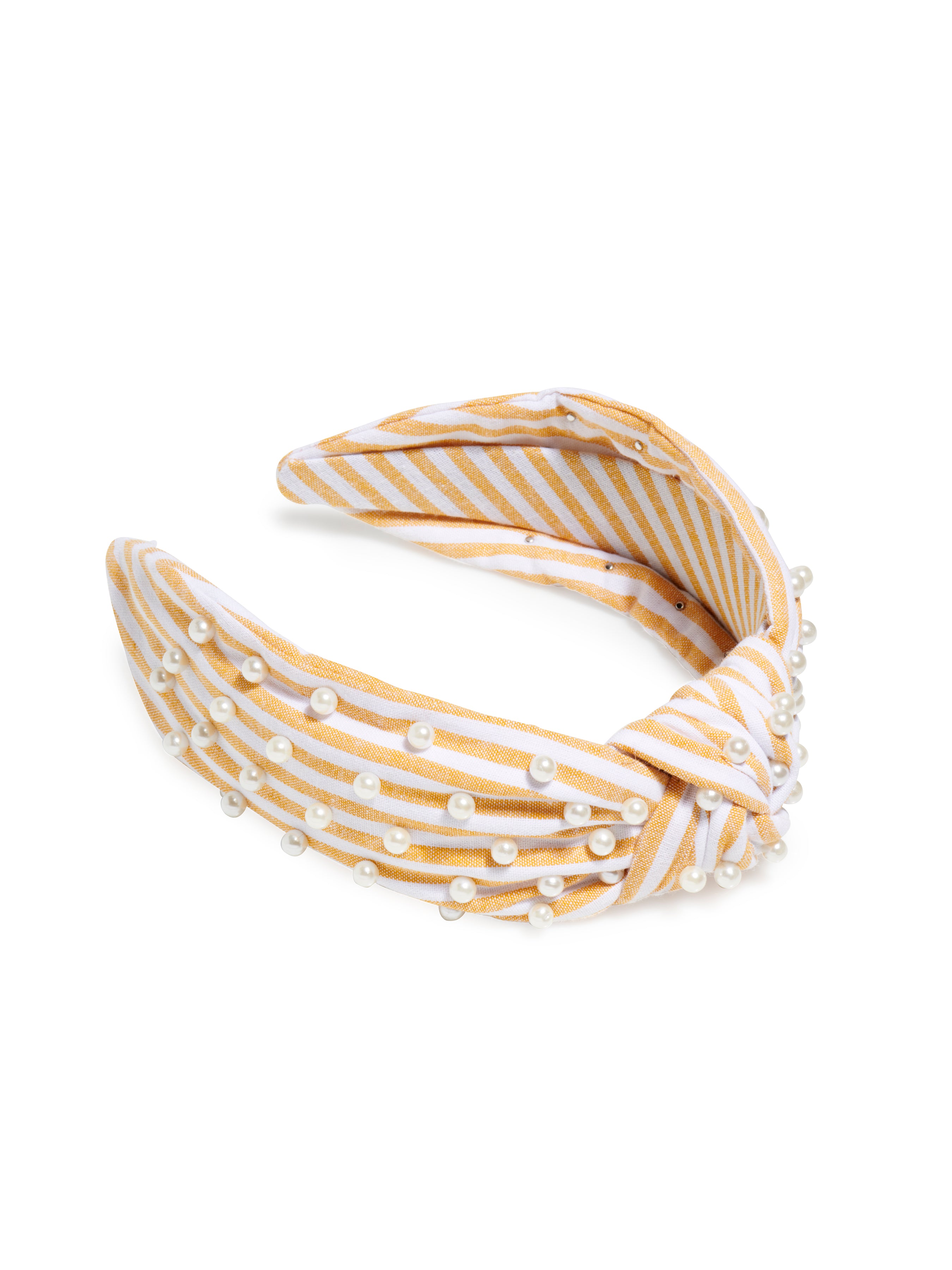 Shiraleah Pearls And Stripes Knotted Headband GOLD