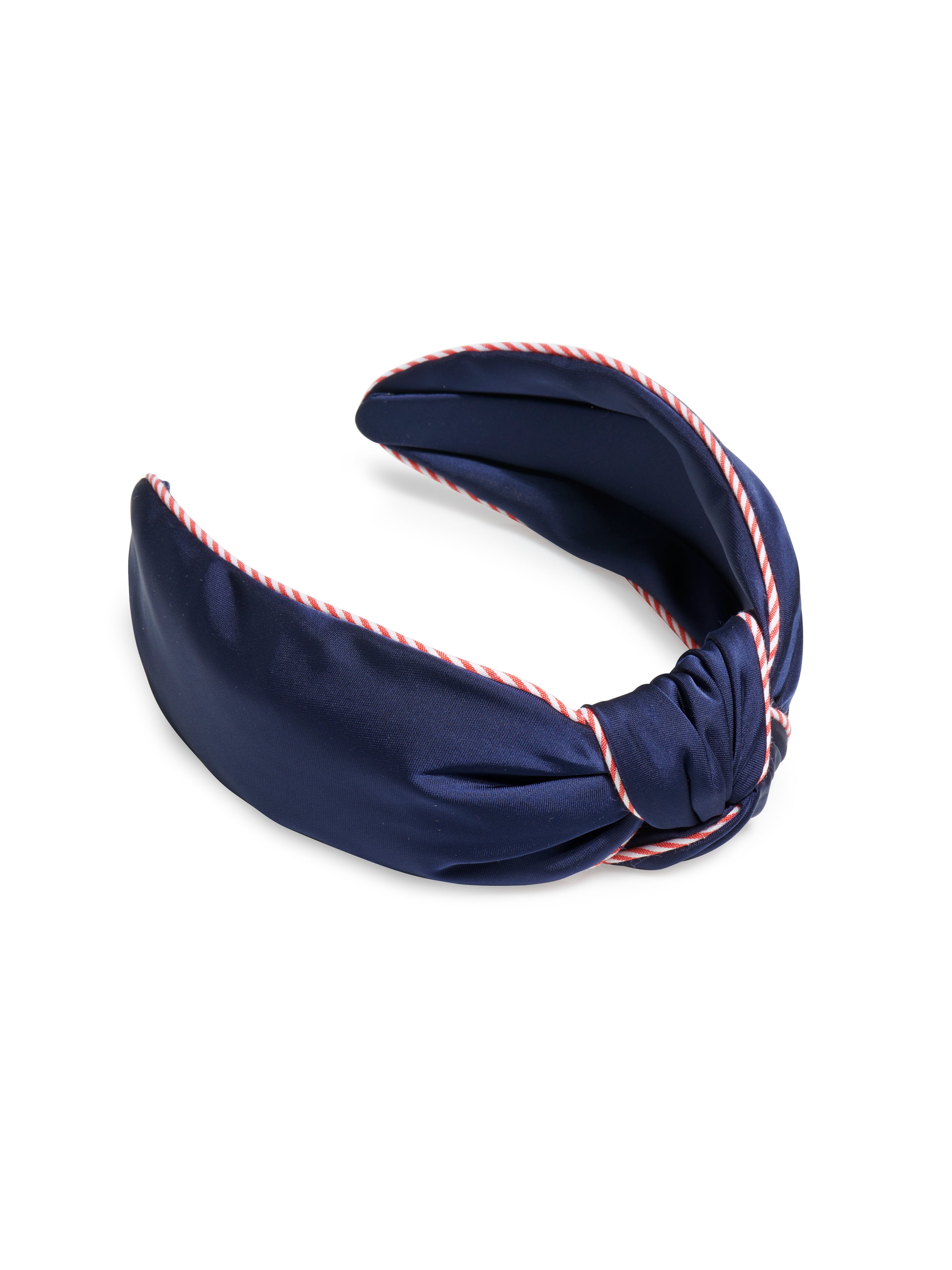 Shiraleah Stripe Trim Knotted Headband, Navy