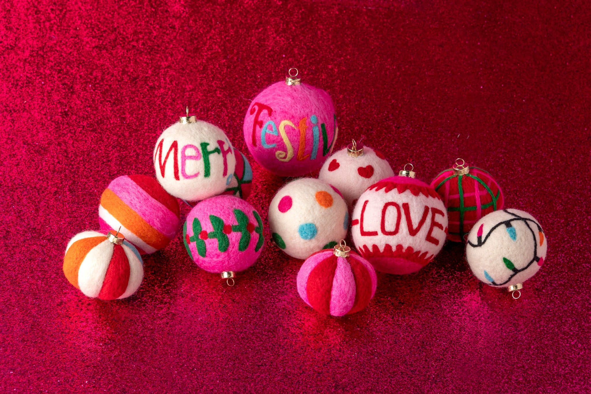 Shiraleah "Love" Assorted Set of 3 Ornaments, Multi