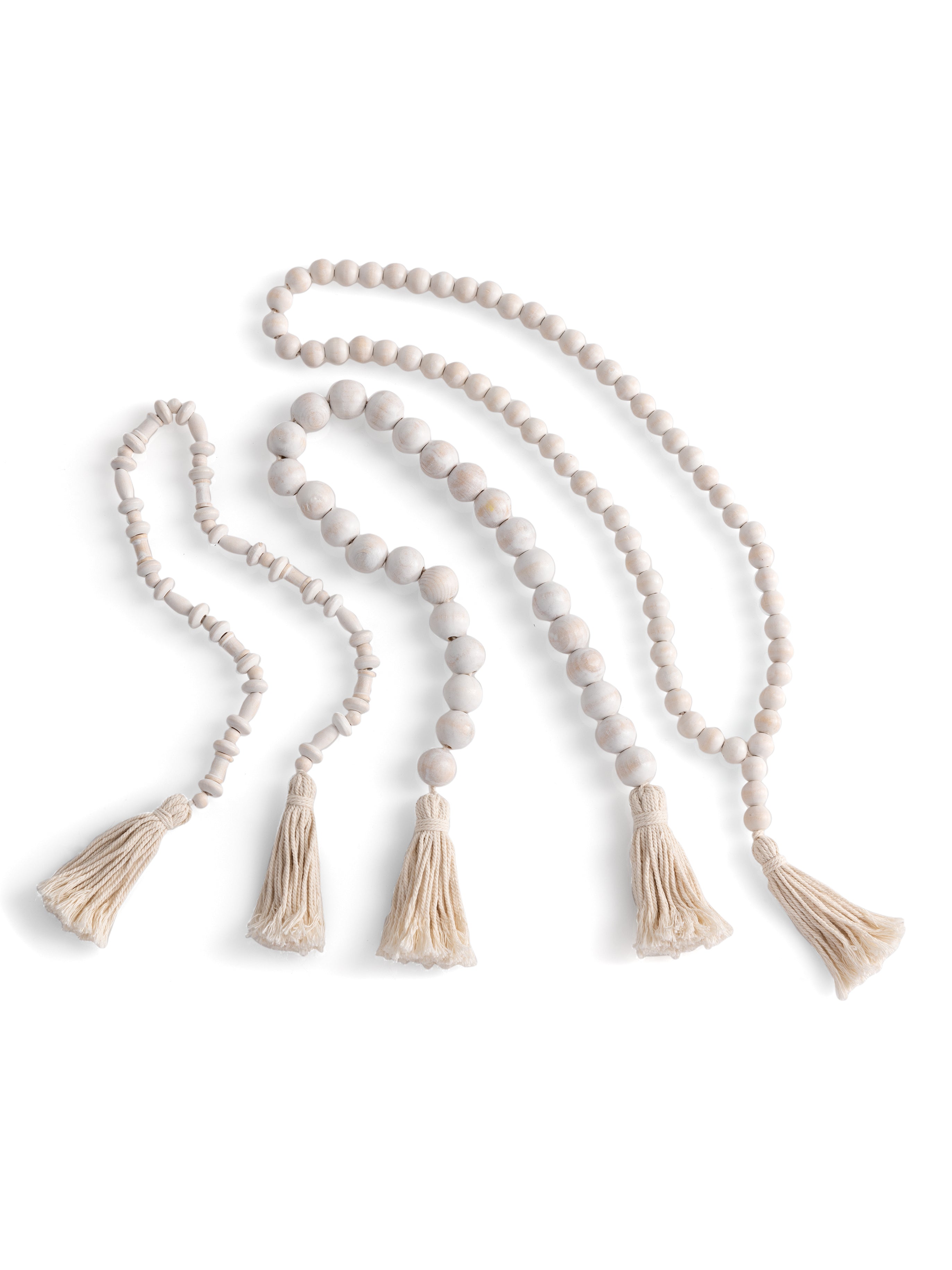 Shiraleah Assorted Set of 3 Wood Prayer Beads, White - FINAL SALE ONLY