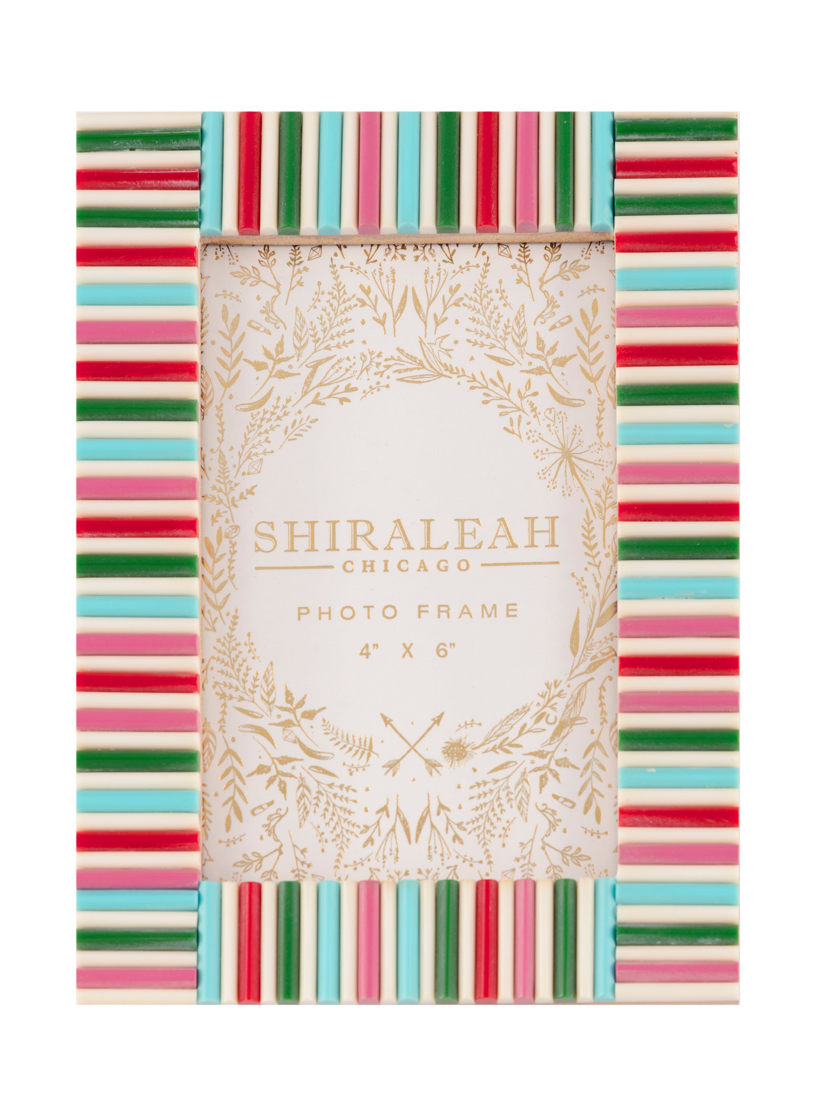 Shiraleah Viva 4" X 6" Mosaic Stripes Picture Frame, Multi