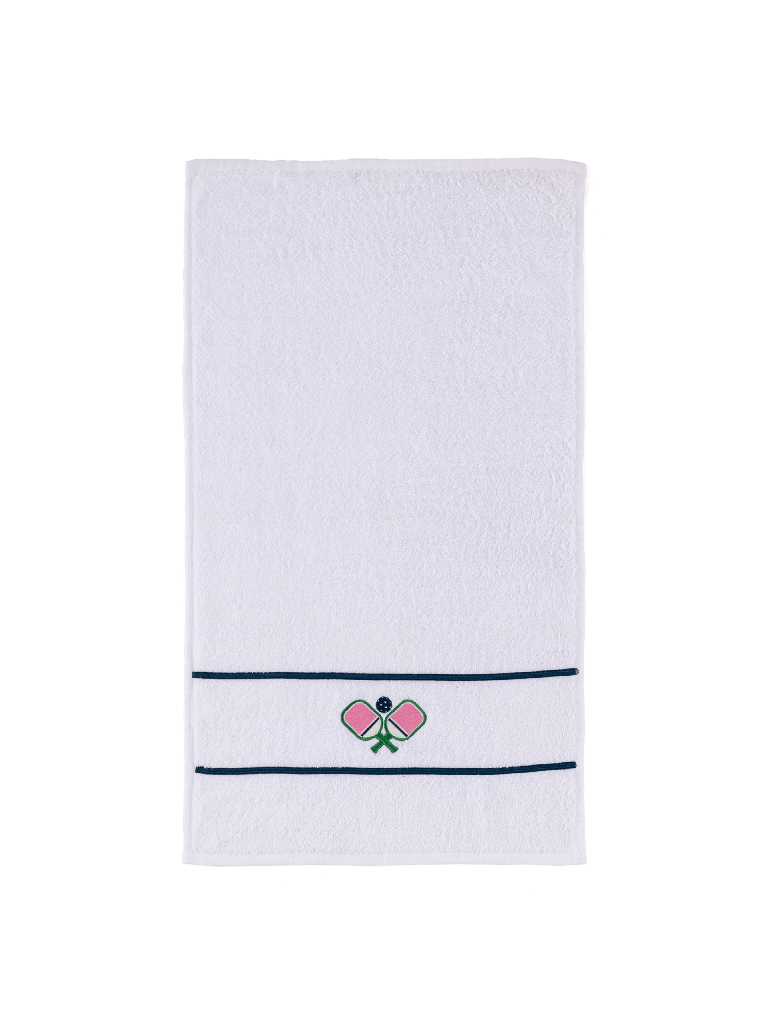 Shiraleah Pickleball Paddles Hand Towel, White