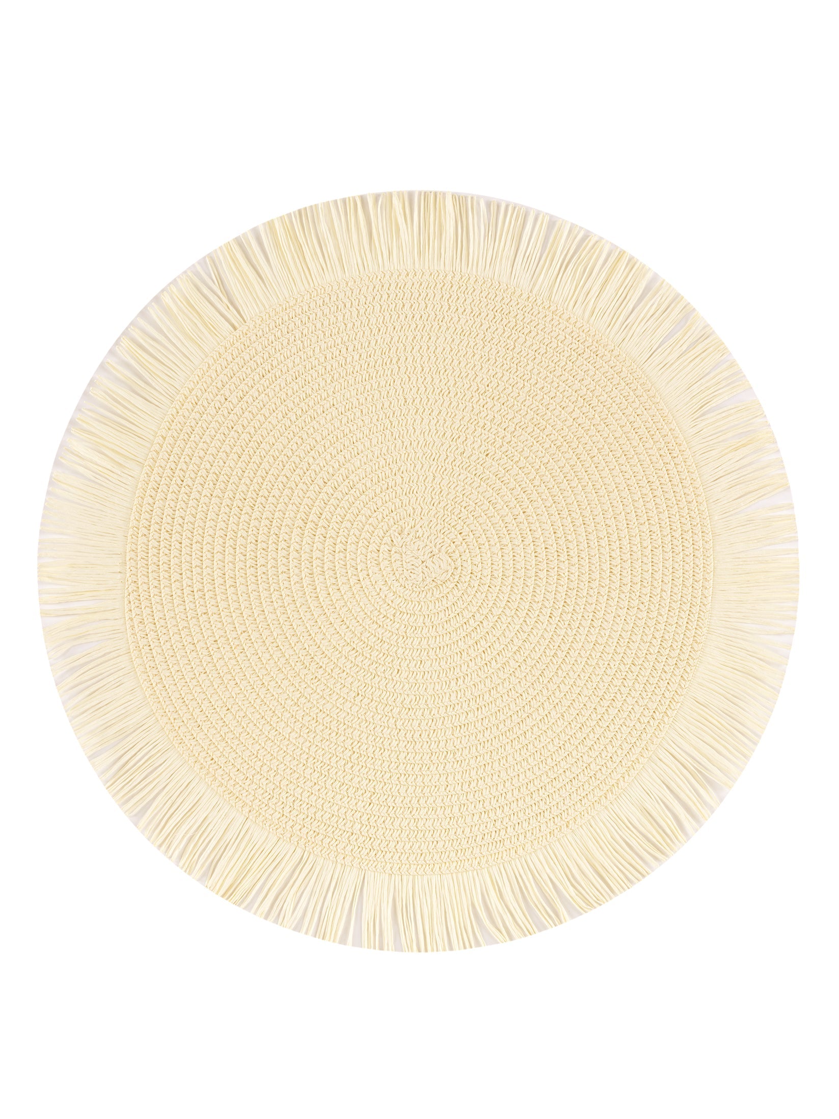 Shiraleah Set Of 4 Fringed Placemats, Ivory - FINAL SALE ONLY