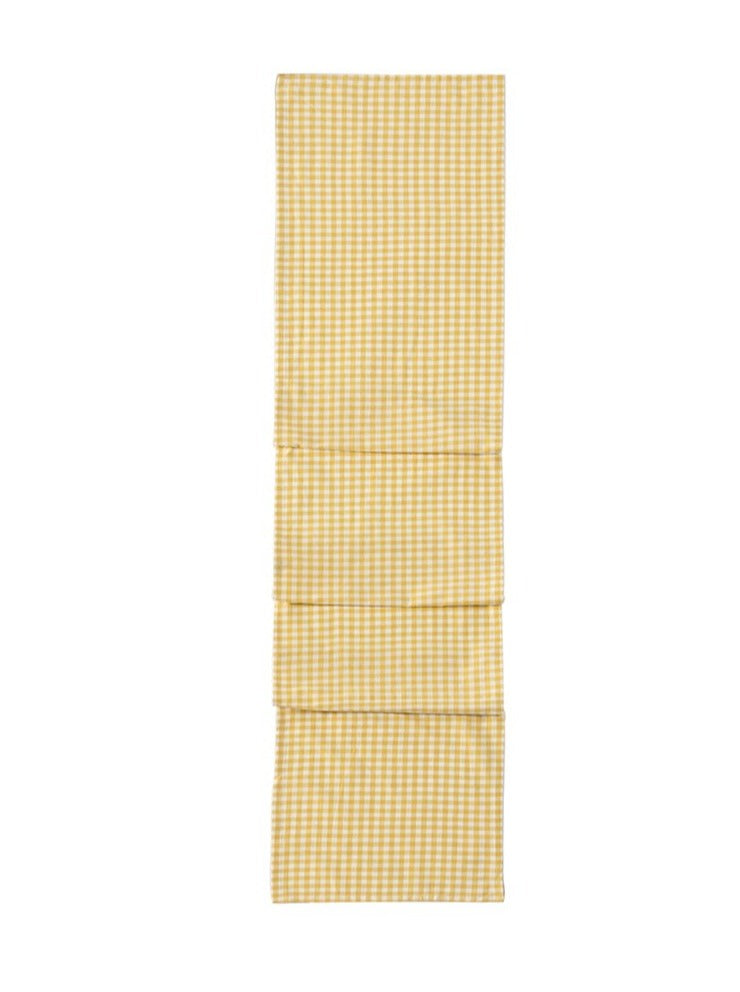 Shiraleah Gina Check Table Runner, Yellow