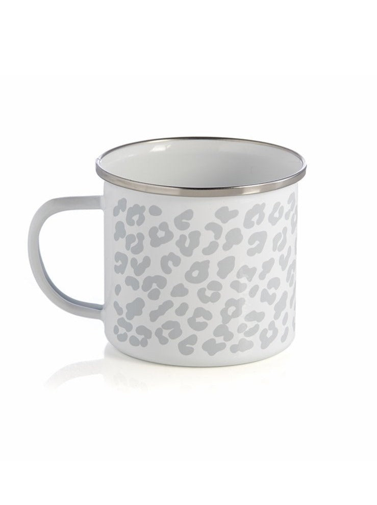 Shiraleah Leopard Print Enamel Mug, Grey