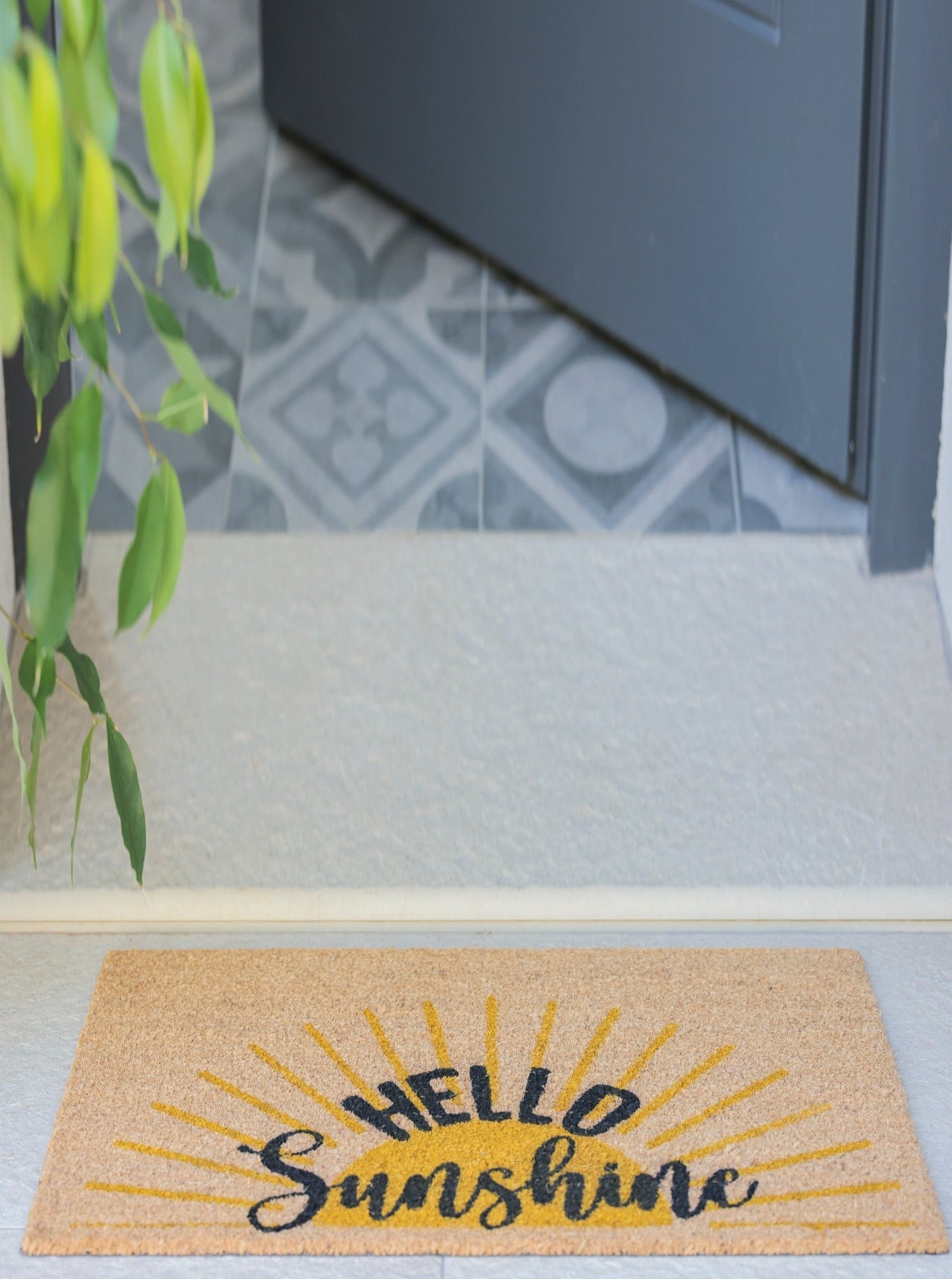 Shiraleah "Hello Sunshine" Doormat, Natural