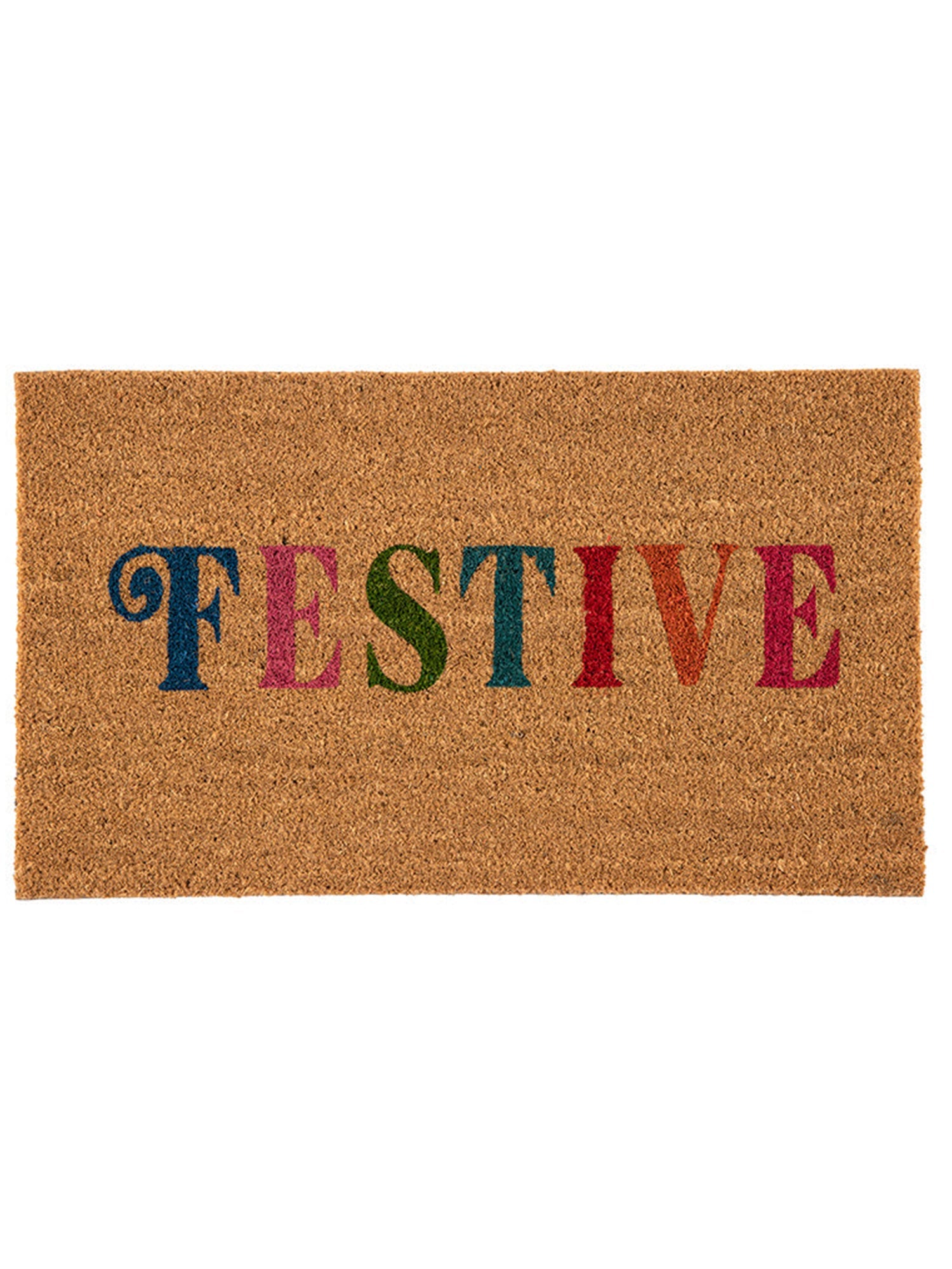 Shiraleah "Festive" Holiday Doormat, Natural