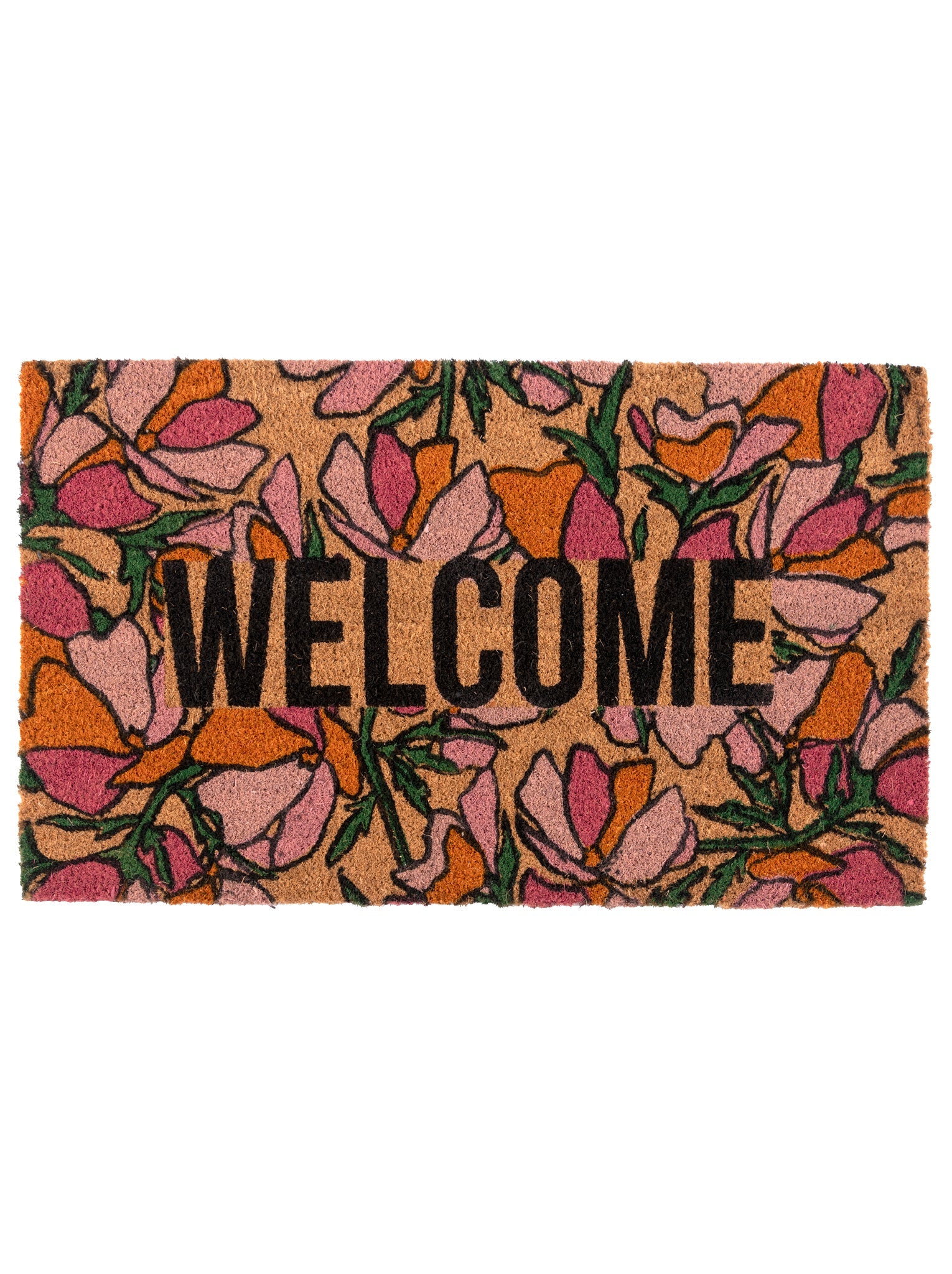 Shiraleah "Welcome" Floral Doormat, Multi