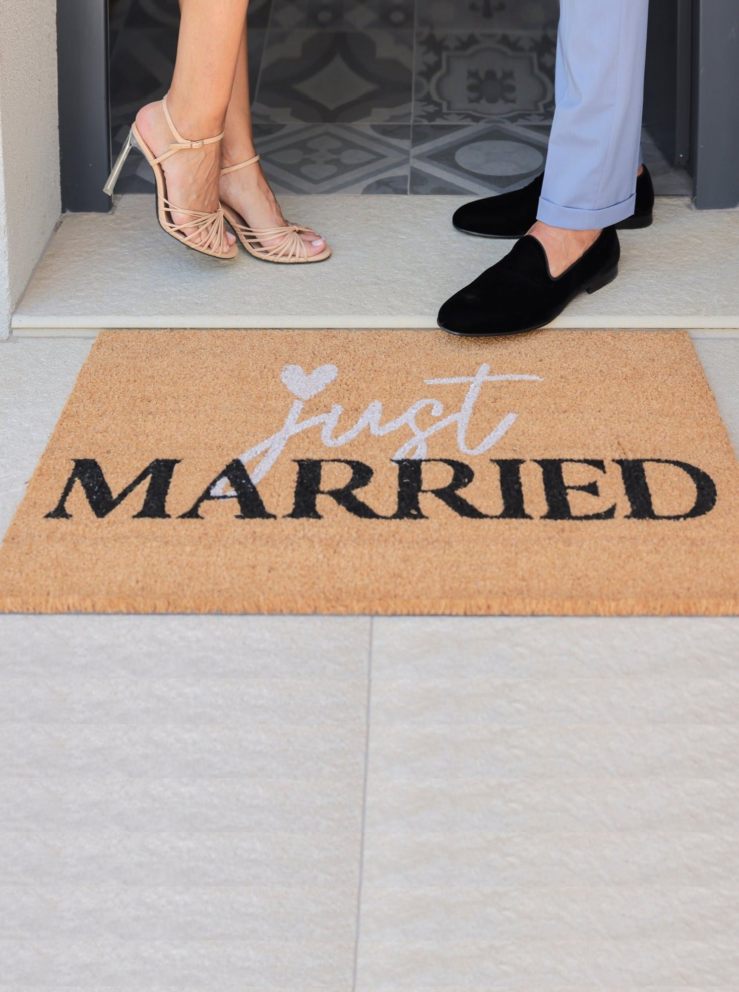 Shiraleah "Just Married" Doormat, Natural