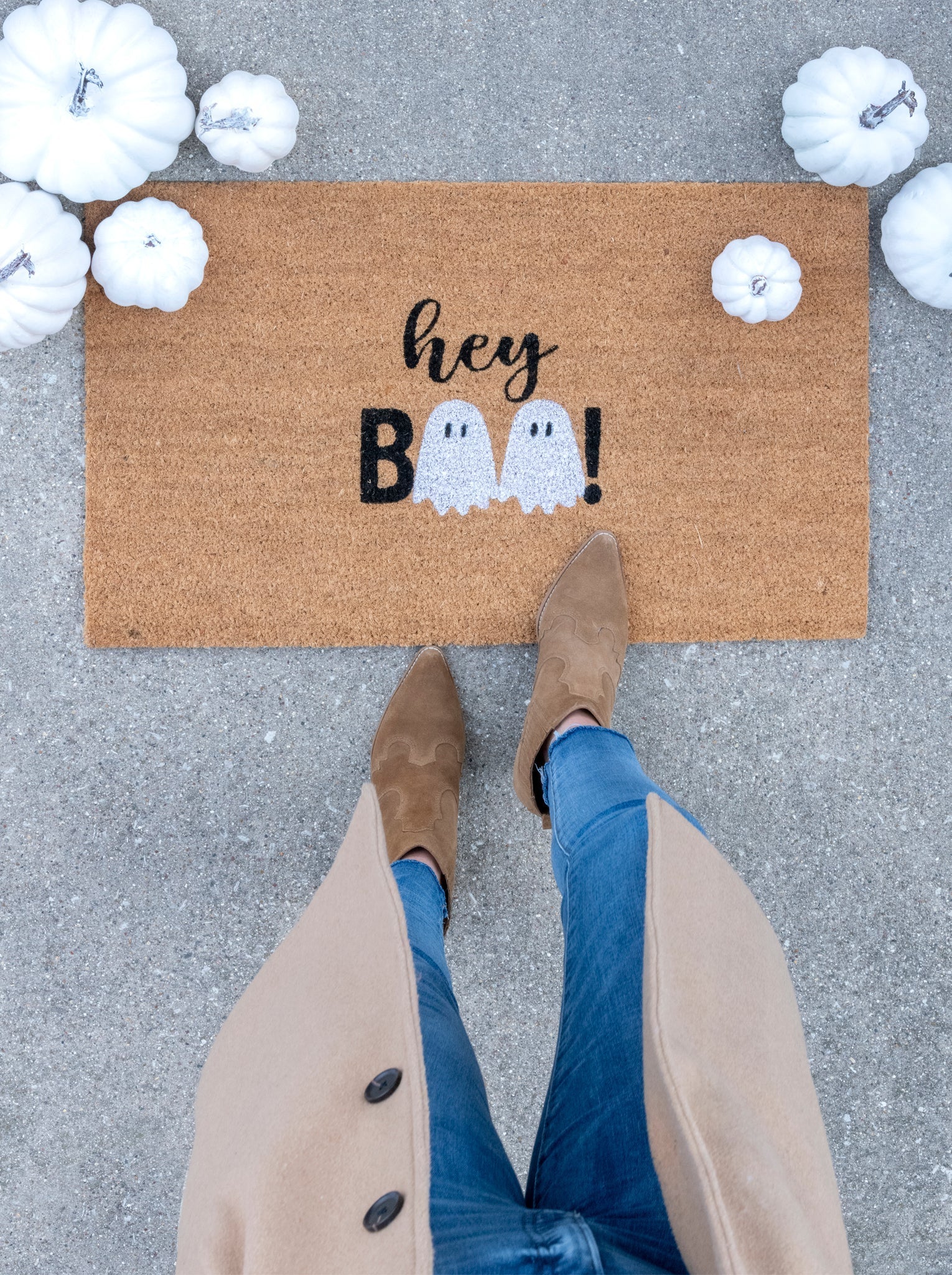 Shiraleah "Hey Boo" Doormat, Natural