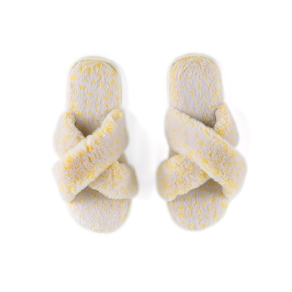 Shiraleah Maggie Plush Slippers, Yellow