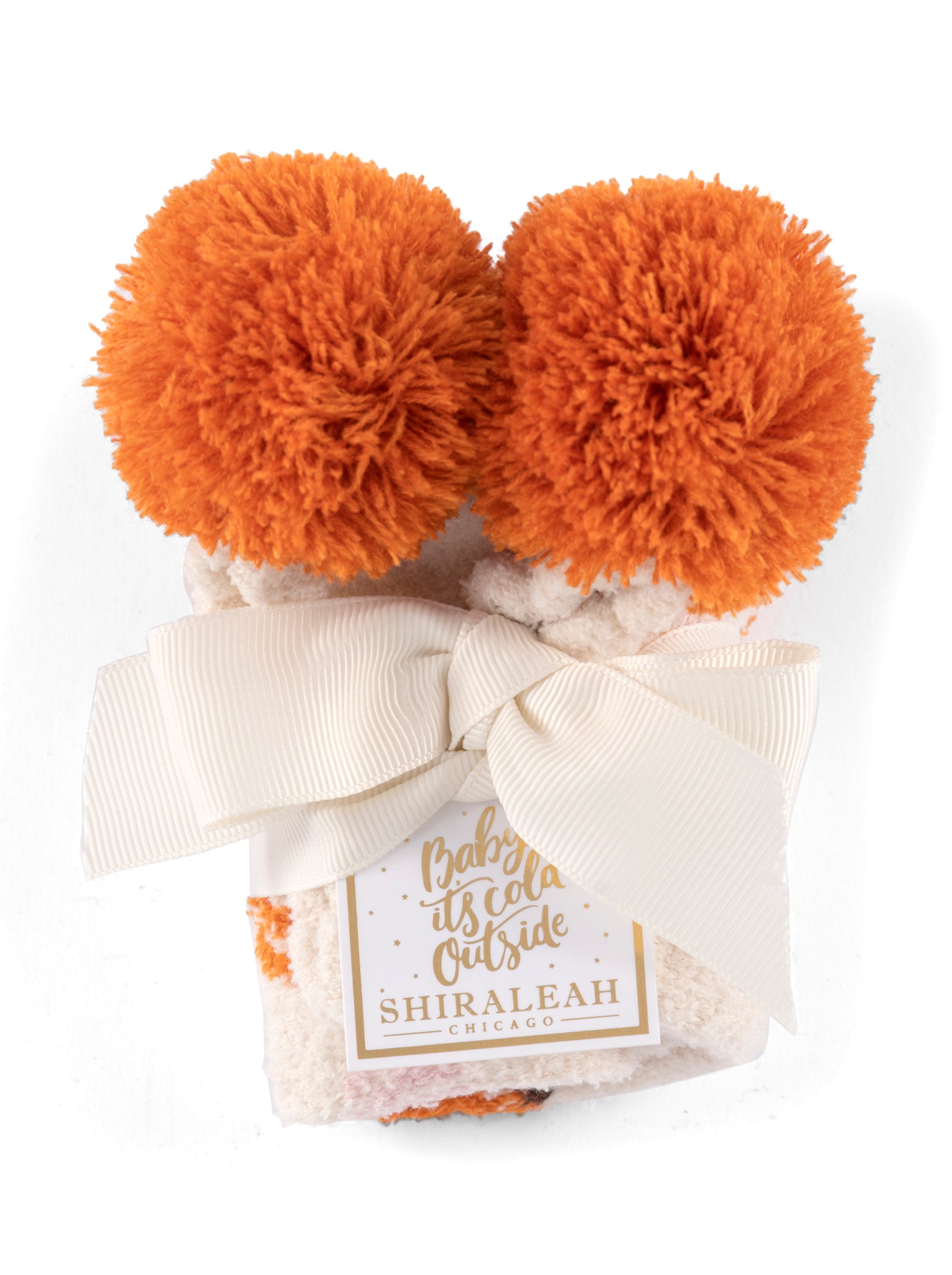 Shiraleah Pumpkin Home Socks, Ivory