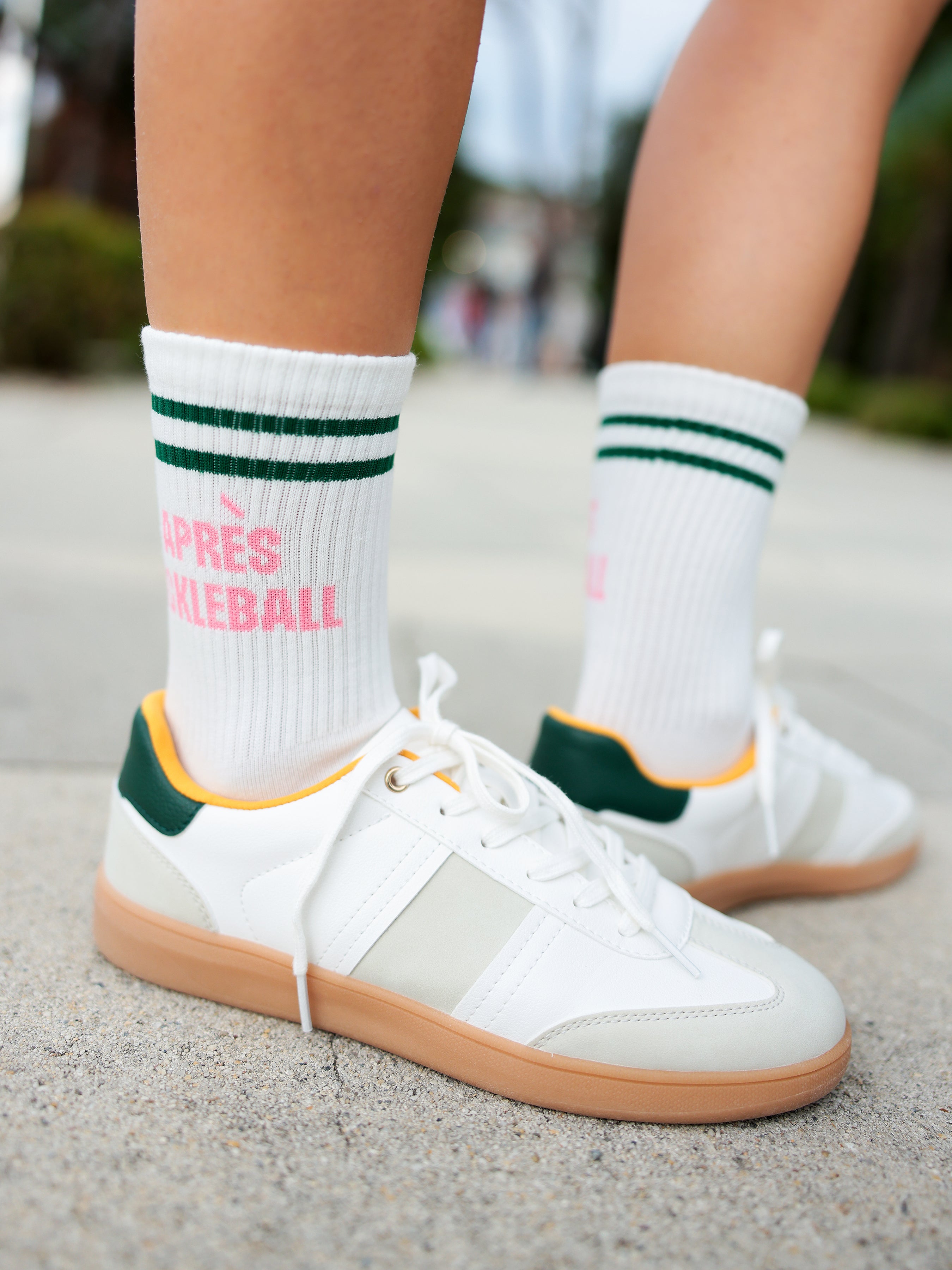 Shiraleah "Après Pickleball" Sport Socks, White