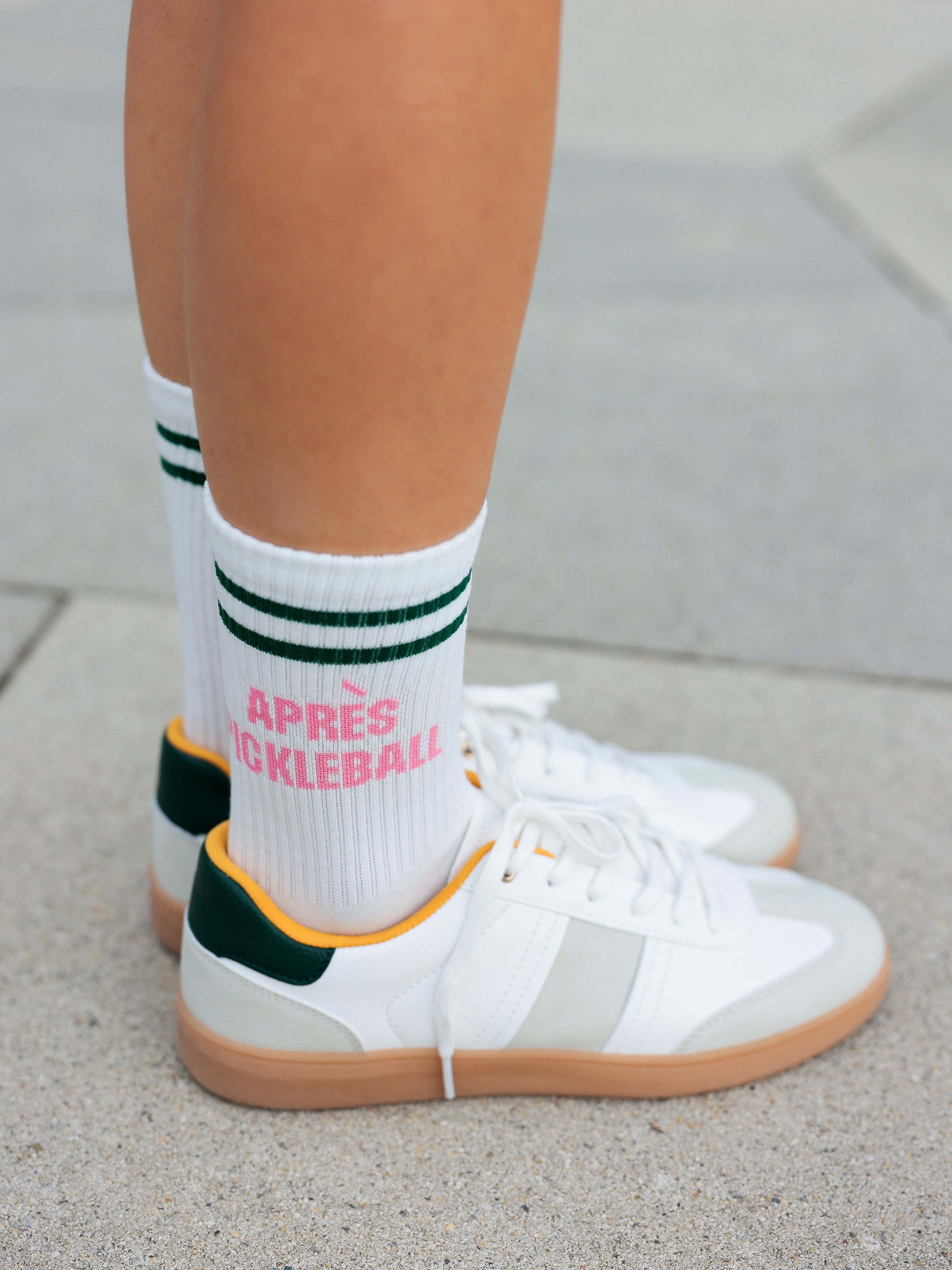 Shiraleah "Après Pickleball" Sport Socks, White