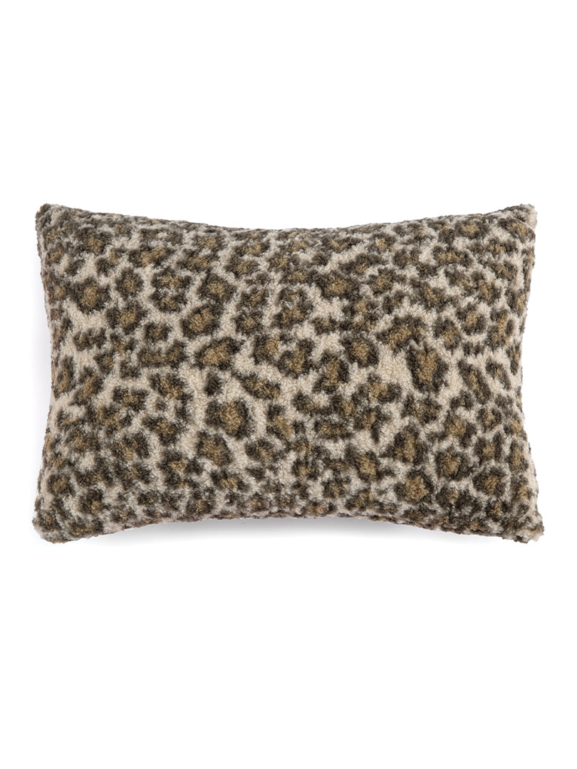 Shiraleah Avignon Sherpa Leopard Print Rectangle Pillow, Brown - FINAL SALE ONLY