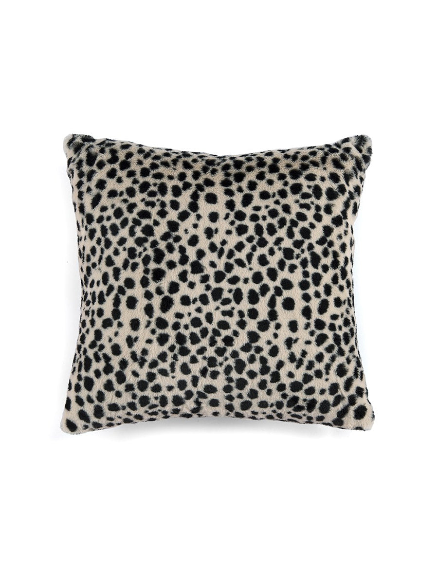 Shiraleah Astin Leopard Faux Fur Square Pillow, Black - FINAL SALE ONLY