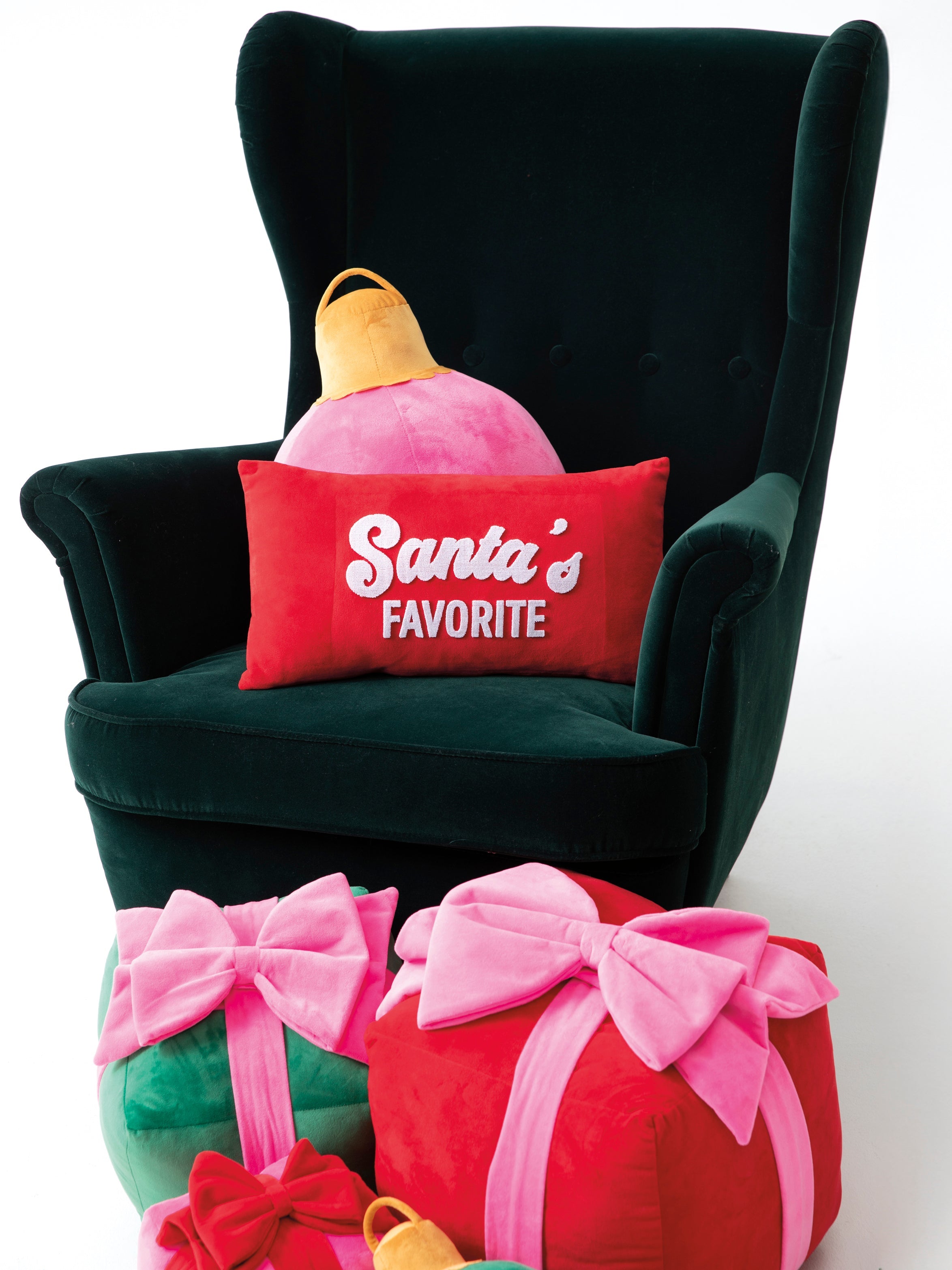 Shiraleah "Santa's Favorite" Pillow, Red