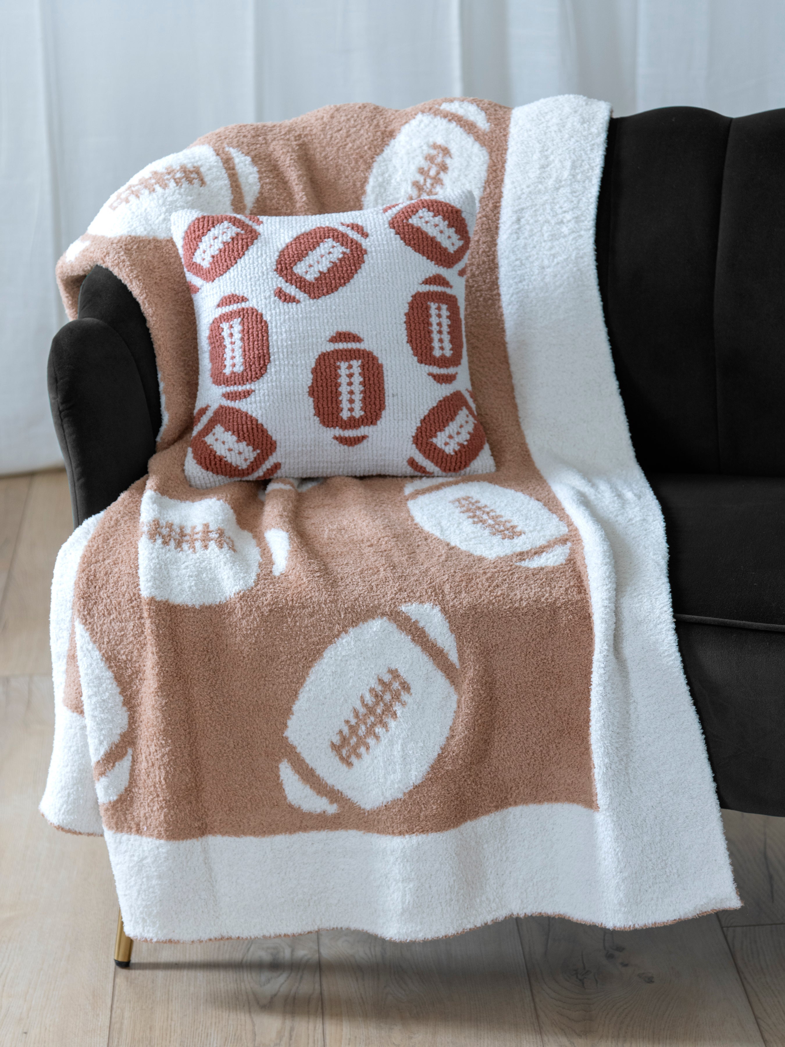 Shiraleah Game Day Reversible Throw, Tan