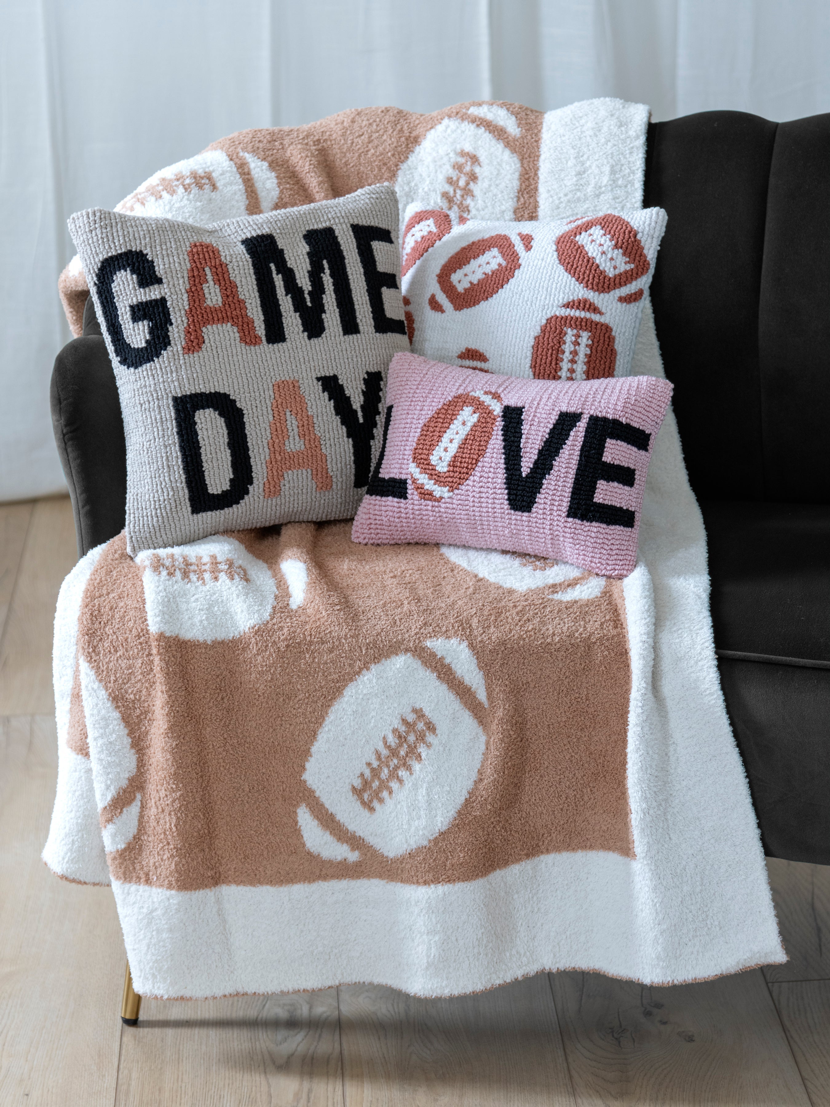 Shiraleah Game Day Reversible Throw, Tan